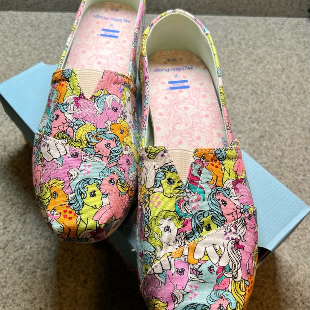 My Little Pony TOMS. Size 9. Used. Worn once. Box included. - Picture 3 of 3